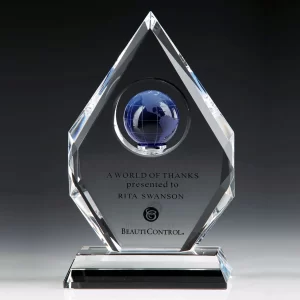 crystal globe diamond award