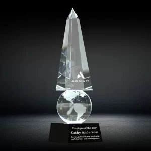 crystal globe obelisk award