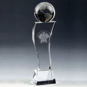 crystal globe tower trophy award