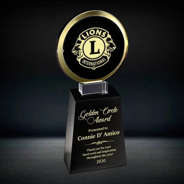 golden crystal circle trophy award