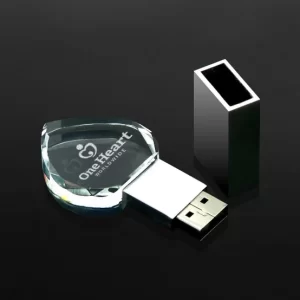 heart shaped crystal USB flash drive