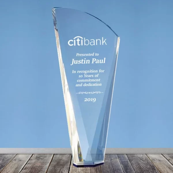multi-faceted crystal fan award