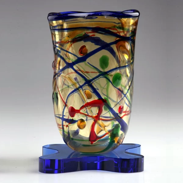 multicolored art glass vase award