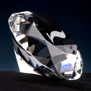 clear optical crystal diamond paperweight