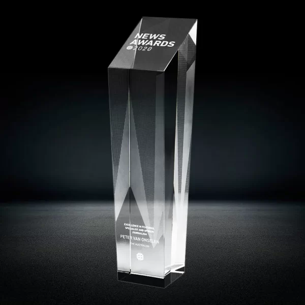 slanted crystal tower award