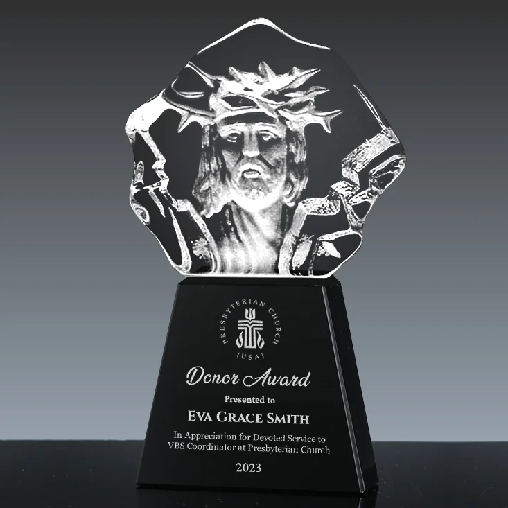 3d Jesus Christ crystal award