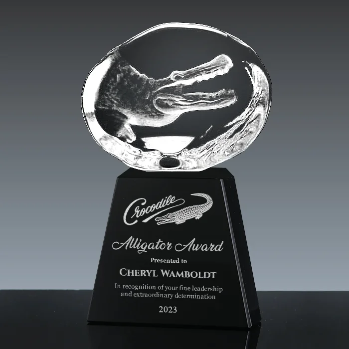 3d alligator crystal award