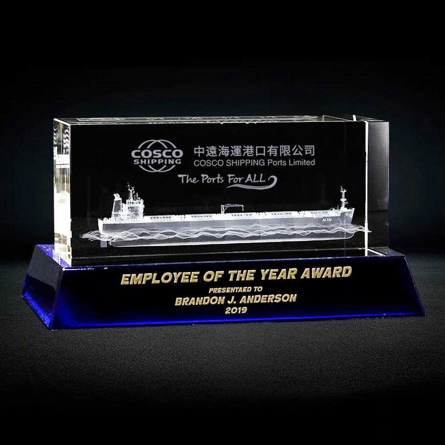 3d container ship crystal award