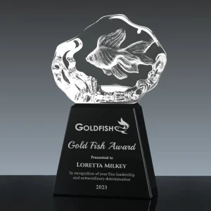 3d goldfish crystal award