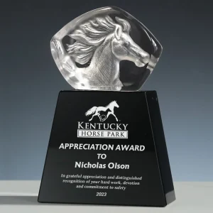 3d horse crystal award