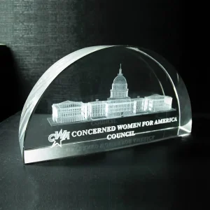 3d laser engraved arch crystal award