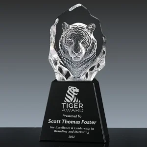 3d tiger crystal award