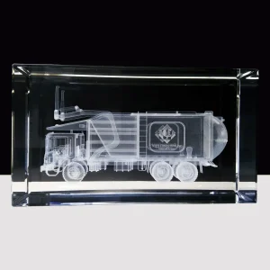 3d waste disposal truck crystal crystal block