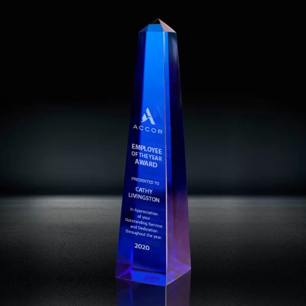blue crystal obelisk tower award