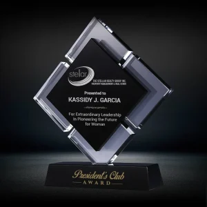 crystal double square award