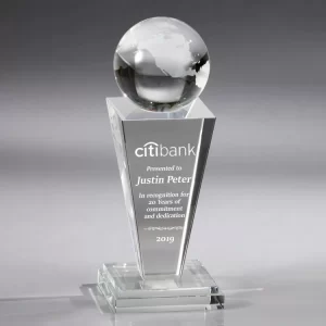 crystal globe trophy award