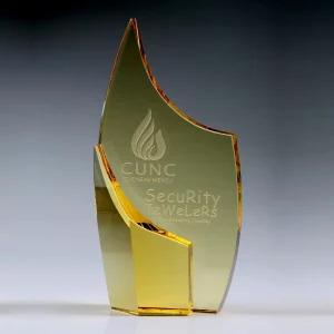 crystal golden flame award