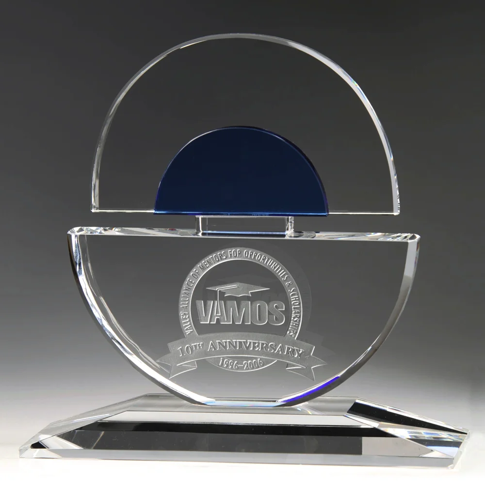 crystal half circle award