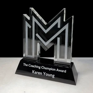 crystal letter M award