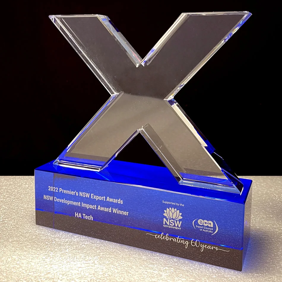 crystal letter X award