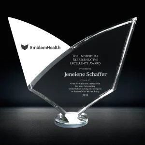 crystal logo shaped award