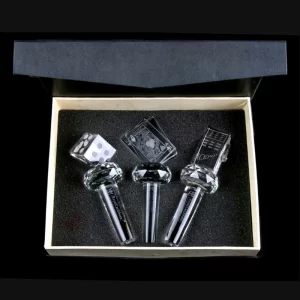 crystal wine stopper set