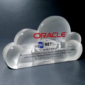 frosted cloud shaped crystal award