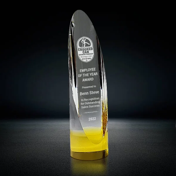 golden cylinder crystal award