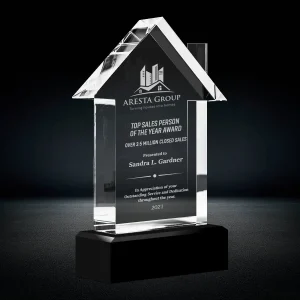 house crystal trophy award