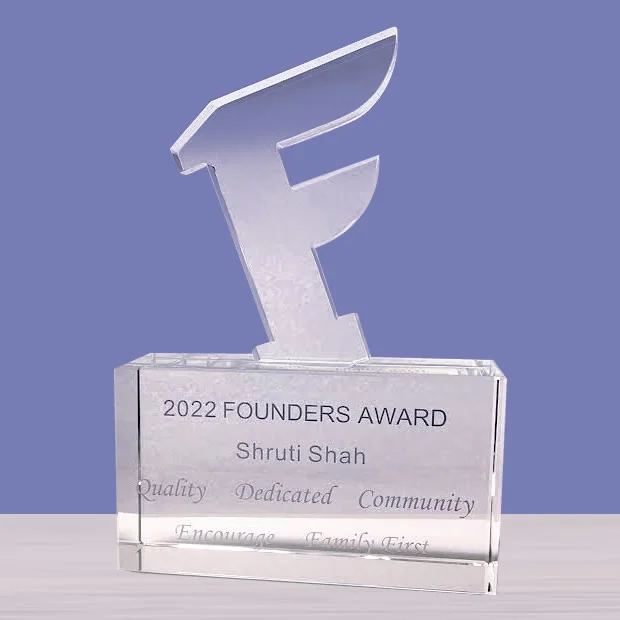 letter F crystal award