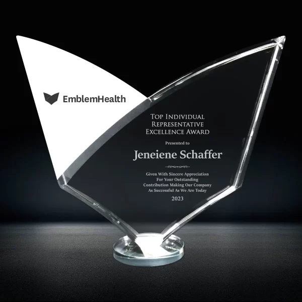 logo shaped crystal award