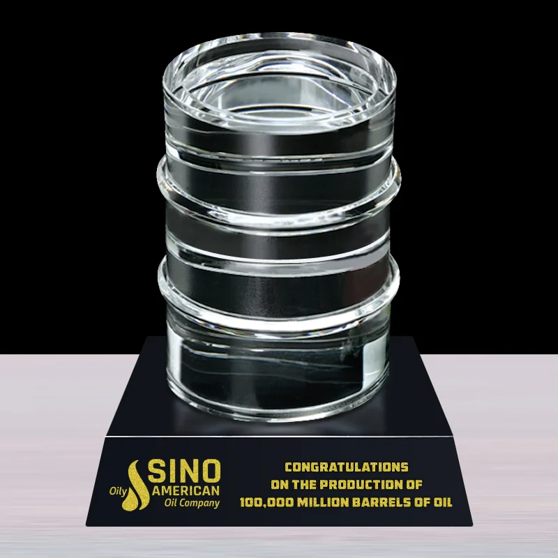 oil barrel crystal award