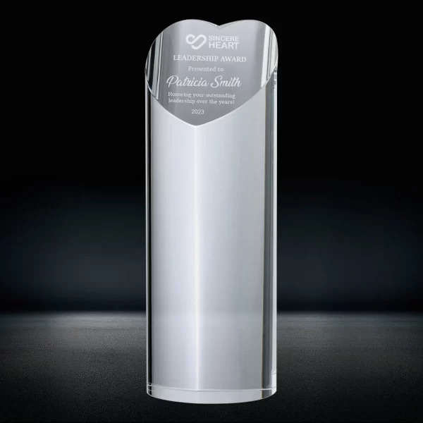optical crystal heart column award