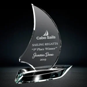 regatta sailboat crystal award