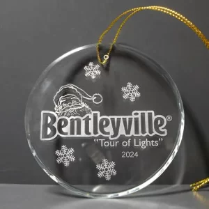 round crystal holiday ornament