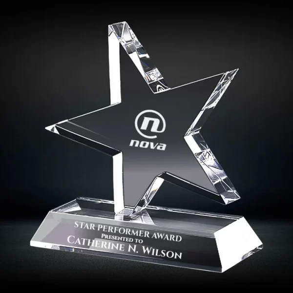 star shaped crystal award
