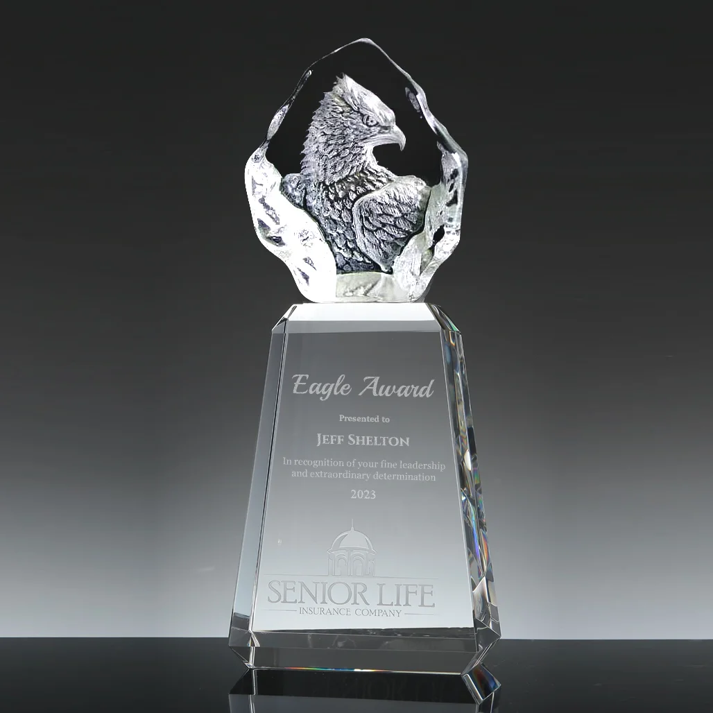 3d eagle crystal trophy award