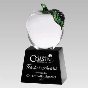 apple crystal trophy award