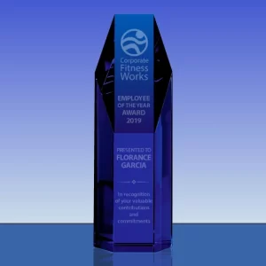 blue crystal hexagon tower award