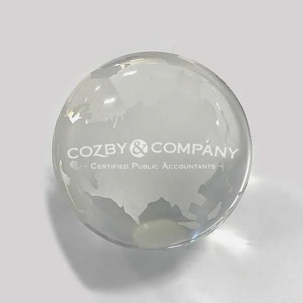 clear crystal world globe paperweight