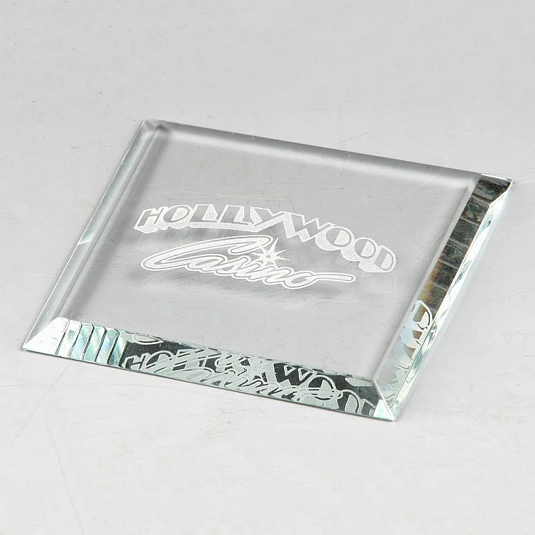 clear square crystal coaster