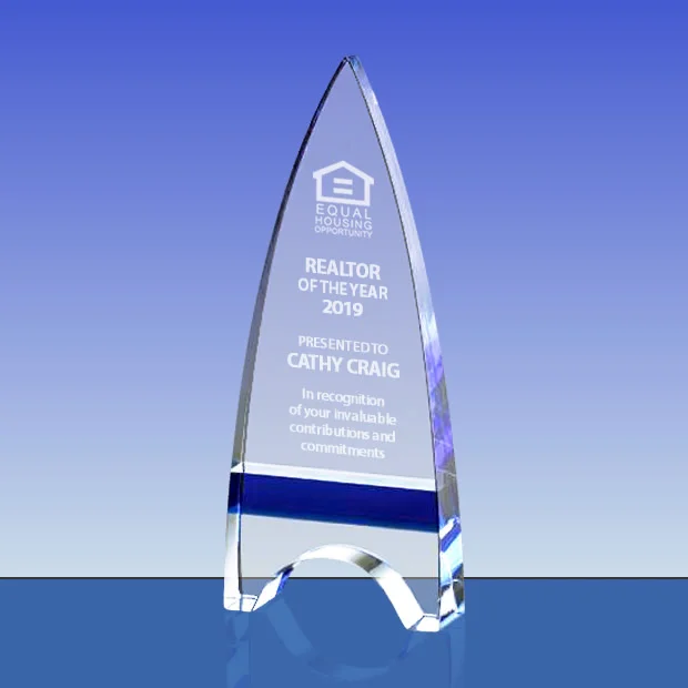 crystal arrowhead plaque award