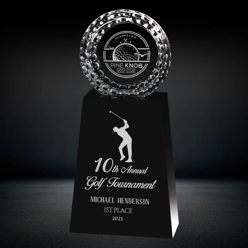 crystal golf ball award