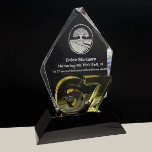 crystal long service award