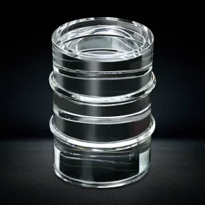 crystal oil barrel paperweight