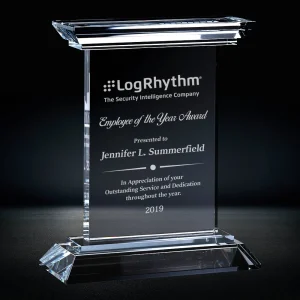 crystal rectangle award plaque