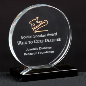 crystal round plaque award