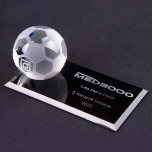 crystal soccer ball award
