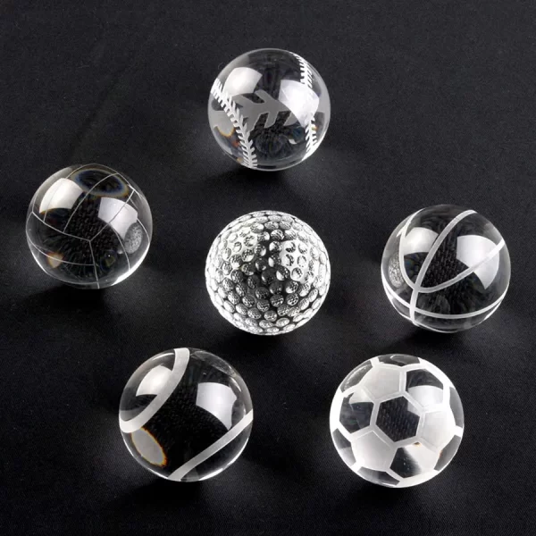 crystal sports ball paperweight gift