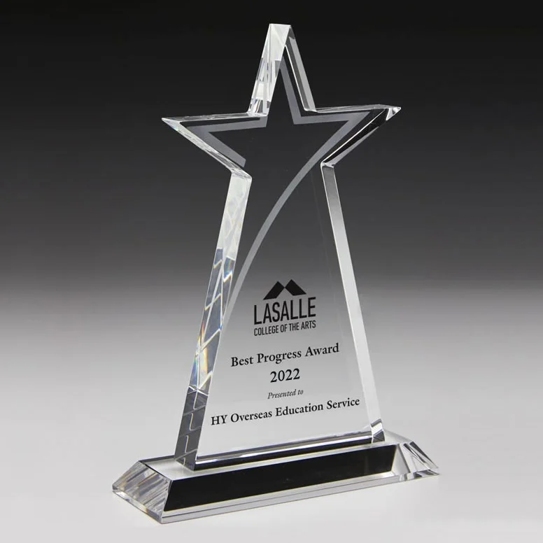 crystal star plaque award